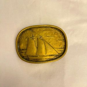 Brass Belt Buckle Breakell “America” sailboats